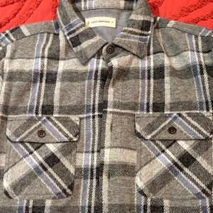 Lucky Brand Charcoal and Navy Plaid Shirt